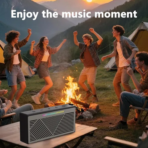 Miniatura 6 de Altavoz Bluetooth, altavoces Bluetooth inalámbricos portátiles con sonido HD, altavoz impermeable IPX5 con luces LED RGB, Bluetooth5.3