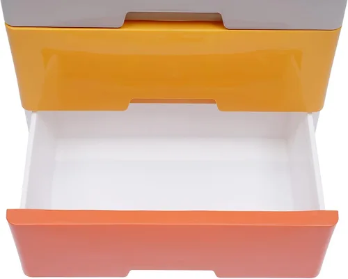Miniatura 8 de Cómoda de cajones de plástico, armario de almacenamiento con 5 cajones, organizador alto con 4 ruedas para ropa, sala de juegos, dormitorio, muebles