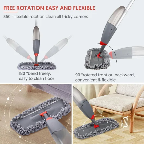 Miniatura 5 de Fregonas de microfibra en aerosol para limpieza de pisos, fregonas de limpieza Domi-Patrol para pisos de laminado y baldosas de madera dura