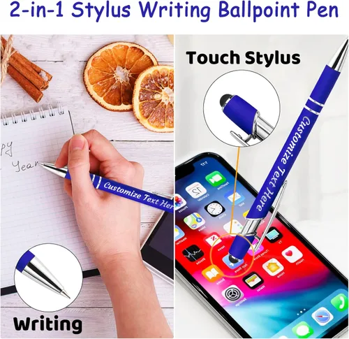 Miniatura 4 de Bolígrafos personalizados con grabado de nombre personalizado, bolígrafos de punta de lápiz con punta de lápiz personalizada, bolígrafos de Azul