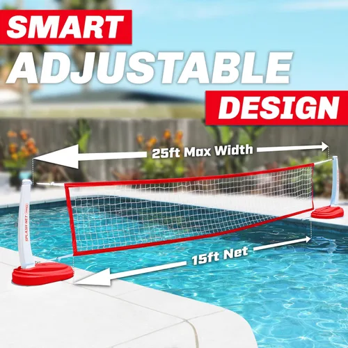 Miniatura 4 de Red de voleibol para piscina GoSports Splash Net PRO - Rojo, blanco o azul - Incluye 2 balones de voleibol de agua y bomba