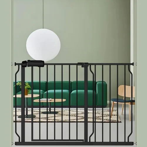 Miniatura 12 de ALLAIBB - Puerta de seguridad extra ancha con montaje a presión para niños, con pasillo para niños pequeños, niños, mascotas y perros, tensión Blanco