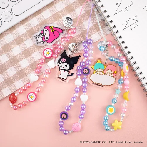 Miniatura 5 de iFace - Pulsera de cuentas de Hello Kitty y sus amigos - Correa universal para teléfono con dije, bonita cadena para muñeca, cordón estético f.