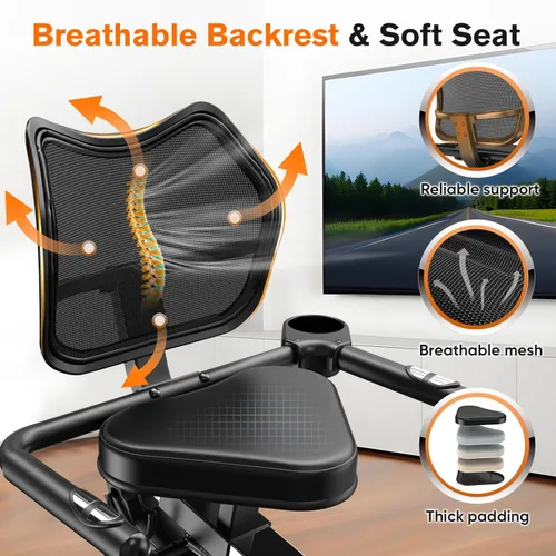 Miniatura 4 de pooboo - Bicicleta reclinada para ejercicios, bicicletas estáticas para el hogar con ejercitador de brazos, bicicleta reclinada magnética con Grano