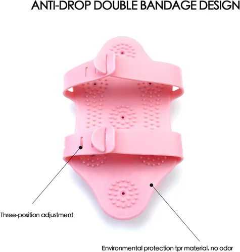 Miniatura 5 de Masajeador de guantes en forma de palma Manual de masaje de mano 7 Rodillo de 360 grados Bola de rodillo mental Rosa