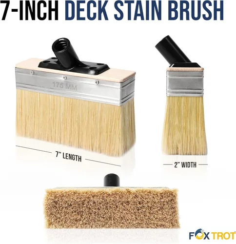 Miniatura 2 de Foxtrot - Cepillo para manchas de 7 pulgadas, pinceles para madera, cepillo aplicador de manchas de cubierta de grado profesional, para teñir