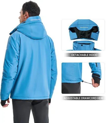 Miniatura 2 de Heathyoga Chaqueta de esquí impermeable para hombre, chaqueta de snowboard para hombre, chaqueta de nieve, chaquetas de esquí, chaquetas