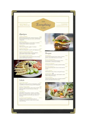 Miniatura 2 de Goodsmart - Fundas para menú de restaurante, paquete de 25 unidades, color negro, 2 vistas, soportes para menú de carga superior, cubiertas