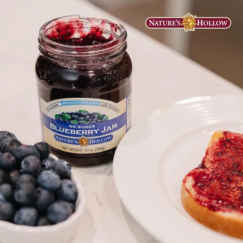 Miniatura 8 de Nature's Hollow Mermelada de arándanos: mermelada y conservas sin azúcar, baja en calorías, sin OMG, mermelada cetogénica, vegana, sin gluten y apta