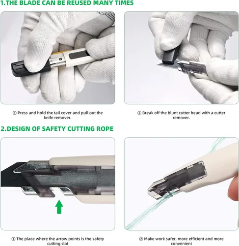 Miniatura 4 de FOSHIO Cuchillo de manualidades para arte, manualidades, fabricación de modelos, cuchillo utilitario retráctil con bloqueo automático con 10
