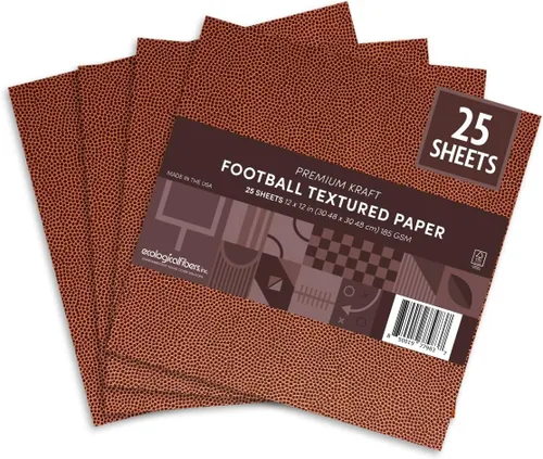 Miniatura 12 de Papel kraft texturizado para deportes premium, hojas de 12 x 12 pulgadas, por Ecological Fibers (baloncesto, 10 hojas)