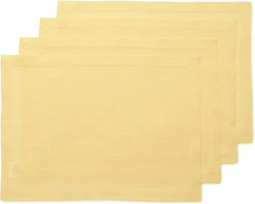 Miniatura 43 de Solino Home Fete - Juego de 4 manteles individuales blancos de 100 % lino puro, de 14 x 14 pulgadas, para verano, 4 de julio, color blanco