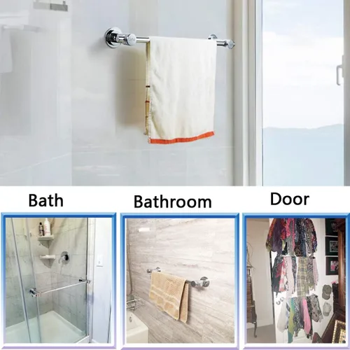 Miniatura 6 de JiePai Toallero con ventosa de 24 pulgadas, Toallero de succión al vacío moderno y removible para puerta de baño, Soporte de toalla adhesivo