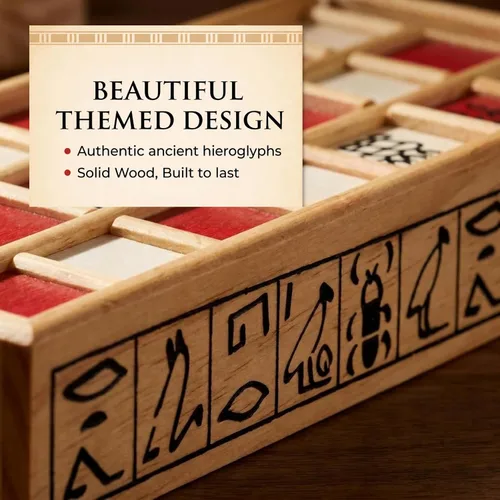 Miniatura 8 de WE Games Senet - Juego de mesa egipcio hecho a mano de madera maciza para educación histórica, apreciación cultural y estrategia, juego antiguo