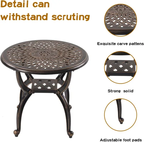 Miniatura 3 de YKSY&YKSY Jardin DE CENTENNAIL - Juego de muebles de jardín de 3 piezas para exteriores, de aluminio fundido, resistente al óxido, diseño