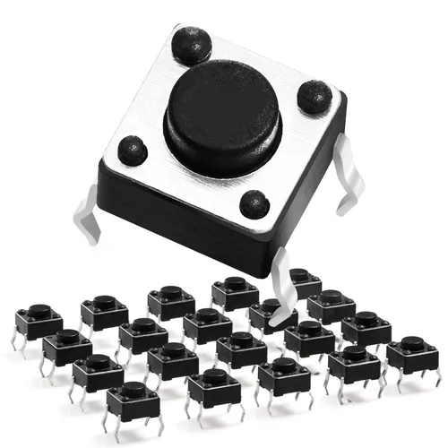 Miniatura 11 de Chanzon Interruptor de botón táctil táctil 0.236x0.236 x0.169 in Micro Momentary Tact Switch 2 pin 20 unids SPST Interruptores pulsadores