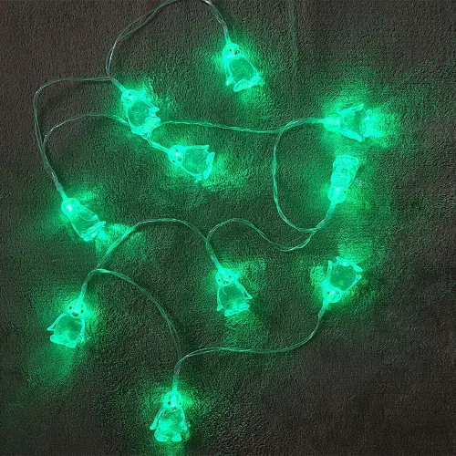 Miniatura 6 de Lámpara de noche romántica con forma de pingüino decorativo de 1.65M, 10 LED, luz nocturna para el hogar, dormitorio, boda, fiesta, bebé, niño Verde
