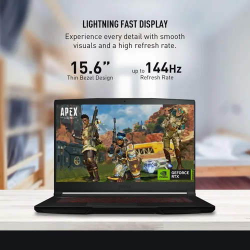 Miniatura 2 de msi Portátil para juegos GF63 delgado, pantalla FHD de 15.6 pulgadas, 144 Hz, Intel Core i5-12450H de 12ª generación, NVIDIA GeForce RTX 4050, 16 GB