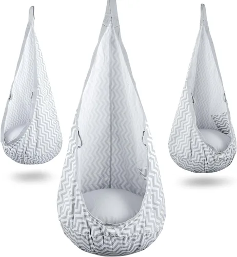 Miniatura 12 de YAERSI Silla de hamaca infantil de algodón con cojín inflable de PVC
