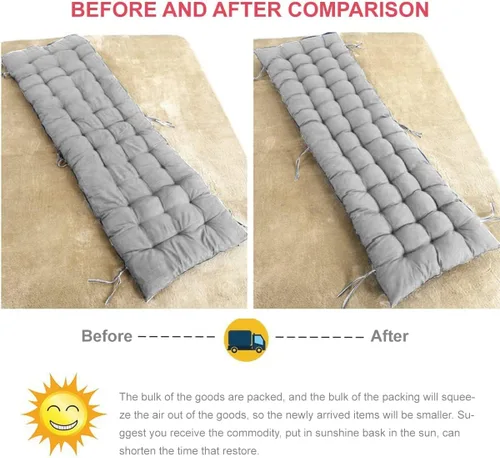 Miniatura 7 de BOOMSHY Cojines para silla de sol, cojín de tumbona de 67 pulgadas, colchón con respaldo antideslizante y funda elástica para jardín, exterior, Café