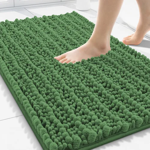Miniatura 18 de Smiry Alfombras de Baño 24x16 pulgadas, Alfombras de Baño de Chenilla Extra Suaves y Absorbentes, Respaldo de Goma Antideslizante, Lavable a Máquina