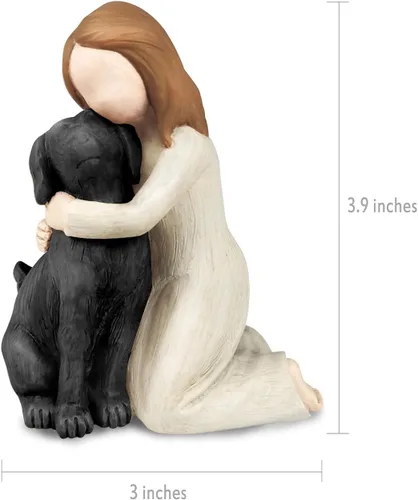 Miniatura 5 de Figuras de ángel de perro negro, memoriales de amistad de perro ángel para amantes de las mascotas