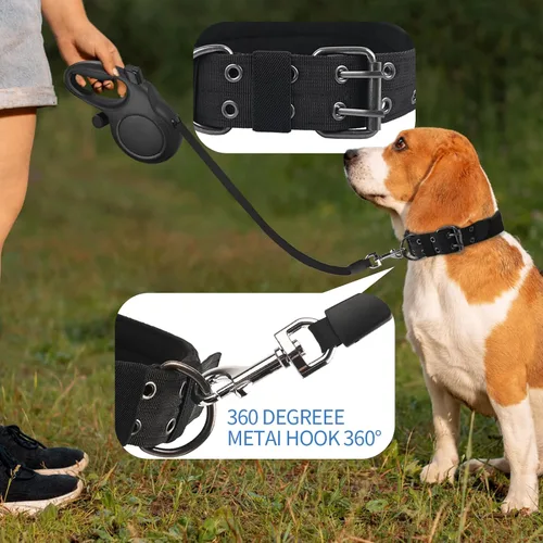 Miniatura 6 de Correa retráctil para perro de 26 pies, correa retráctil resistente para mascotas con agarre antideslizante para perros medianos a grandes de hasta