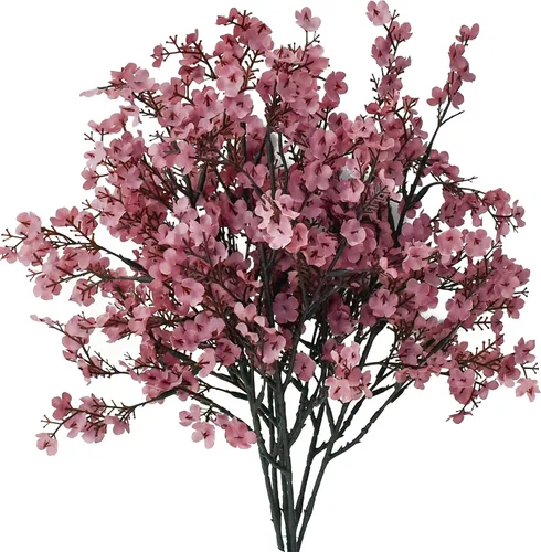 Miniatura 19 de Mandy's 6 paquetes de flores artificiales de aliento de bebé beige marrón 18.5 Inch Silk Gypsophila European Style Modern Home Decor Centerpiece