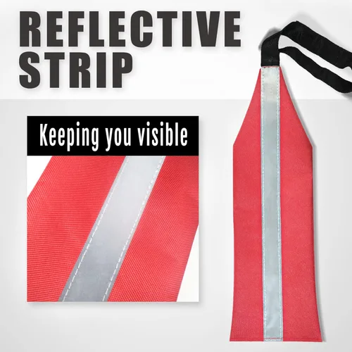 Miniatura 3 de Anley Banderas de viaje rojas de seguridad para kayak con tira reflectante, bandera de advertencia para canoas, barcos, SUP, camiones, remolques