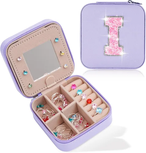 Miniatura 40 de Uygafly Joyero de viaje – Joyero personalizado para mujeres, pequeño organizador de joyas, bonitos organizadores de joyas y estética