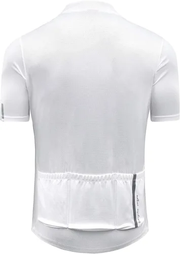 Miniatura 2 de Santic Camiseta de ciclismo para hombre, manga corta, camiseta de ciclismo de carretera, cremallera completa, UPF 50+, MTB con bolsillos