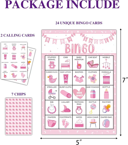 Miniatura 2 de Disfuco Tarjetas de bingo para baby shower, juego de bingo para baby shower, tarjetas de juegos de baby shower para baby shower, juegos de fiesta
