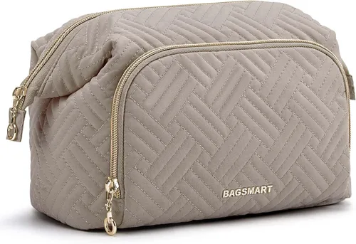 Miniatura 8 de BAGSMART Bolsa de Maquillaje, Esponjosa, Negro, Bolsa de maquillaje