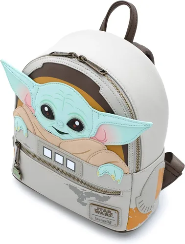 Miniatura 3 de Loungefly Star Wars Baby Yoda The Mandalorian - Bolso de hombro con doble correa para mujer, Multi
