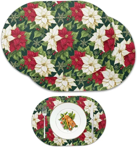 Miniatura 55 de Ghost Placemats Set of 2 Wipeable Faux Leather 12X18 Inch Waterproof Non-Slip Mats Spooky Table Decor Heat Resistant for Scary Dinner Party Fantasma