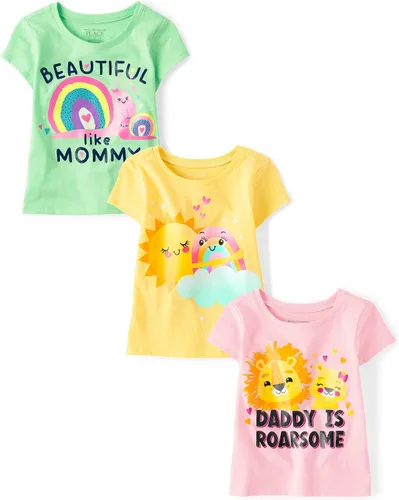 Miniatura 90 de The Children's Place Baby-Girls and Toddler Unicorns,Butterflies,Trends Short Sleeve Graphic T-Shirts,3 Pack