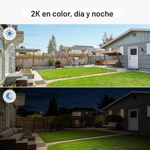 Miniatura 5 de TKENPRO Cámaras de seguridad solar de doble lente inalámbricas para exteriores, video Full HD 2K, visión de 360° Pan/Tilt Cámara de seguridad
