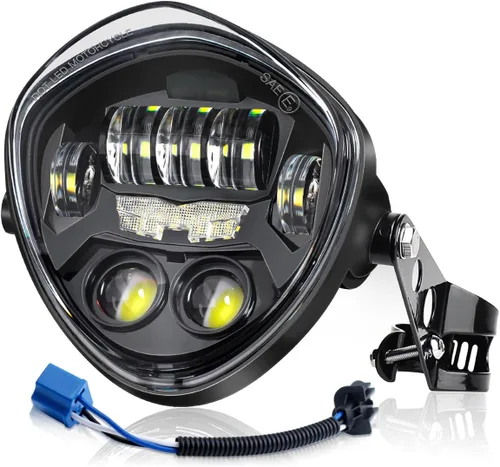 Miniatura 8 de LEDUR - Faro delantero LED redondo para motocicleta de 7 pulgadas, aprobado por DOT, con haz alto y bajo, con carcasa y cubeta, para Harley, Yamaha