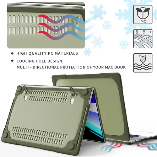 Miniatura 6 de Mektron Funda rígida para MacBook Air 13 A1466 A1369, resistente y de doble capa, con parachoques de policarbonato TPU para MacBook Air de 13.3