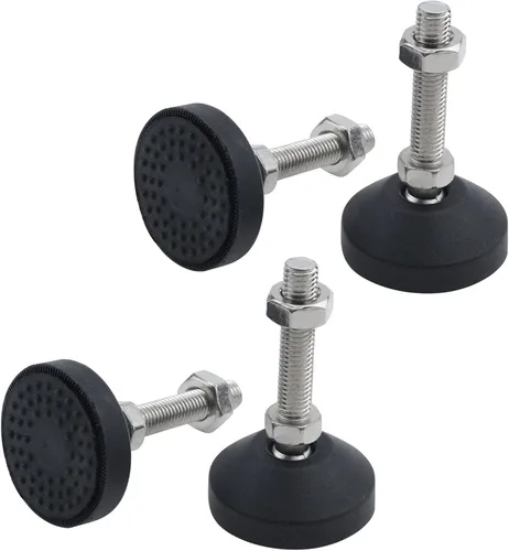 Miniatura 18 de Antrader 4 copas de pie ajustables con rosca M8, base de nailon reforzado, pies articulados de 2 pulgadas de diámetro, patas de muebles, longitud