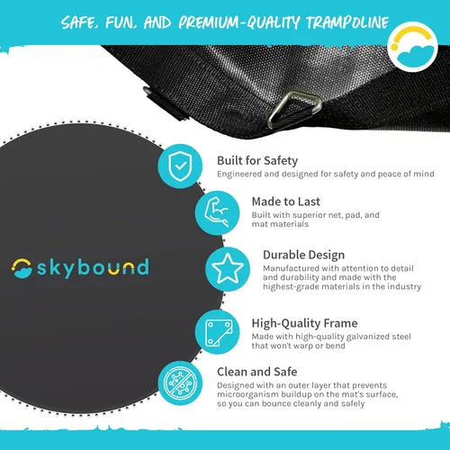 Miniatura 3 de SkyBound Replacement Trampoline Mat, Fits 14ft Frames w/Spring Tool and Durable V-Rings, Bounce Safely with Extra Rows of Stitching
