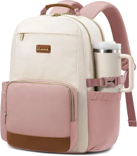 Miniatura 52 de LOVEVOOK Mochila para laptop para mujer con bolsillo para taza de gran capacidad, bolsa de computadora portátil de 15.6 pulgadas, mochila de viaje