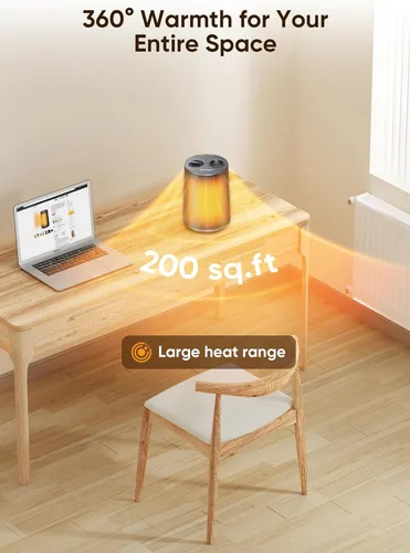 Miniatura 3 de GiveBest Calentador de espacio portátil – 1500 W, silencioso y energéticamente eficiente protección contra sobrecalentamiento y vuelco, tecnología