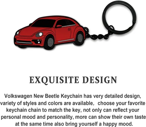 Miniatura 5 de Llavero para Volkswagen New Beetle,Para Volkswagen New Beetle Accesorios 2005-2022,Llavero de metal Rojo