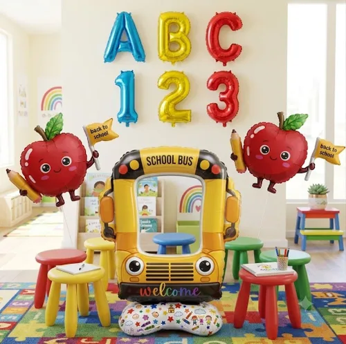 Decoraciones de globos de graduación pre k para el regreso a la escuela