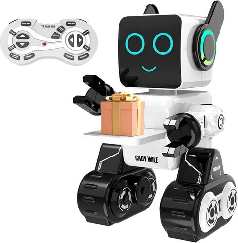 Miniatura 7 de Robots para niños, robot de control remoto, luz LED interactiva inteligente, habla, movimientos de baile, banco de monedas integrado, programable