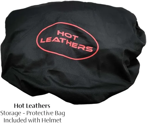 Miniatura 8 de Hot Leathers HLD1018 Casco de motocicleta 'Red Flame Skull' con aprobación DOT, gorro con calavera para hombres y mujeres motociclistas - Media