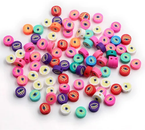 Miniatura 21 de 100 cuentas de arcilla polimérica mixta Heishi para hacer pulseras, aretes, collares, joyas Bola