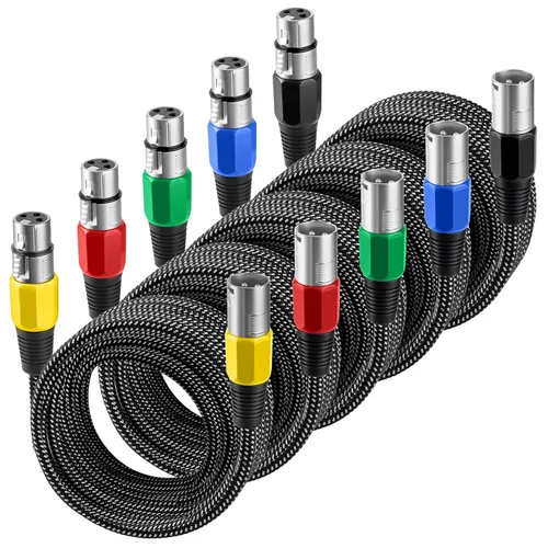 Miniatura 9 de Cable XLR KINXIYU 3 pies, cable de micrófono 3 Pin Nylong trenzado balanceado XLR macho a hembra, cables de parche de micrófono de servicio pesado