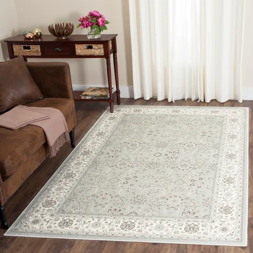 Miniatura 2 de SAFAVIEH Persian Garden Collection - Alfombra de área de 8 x 10 pies 2 pulgadas, color plateado y crema, diseño tradicional de viscosa oriental